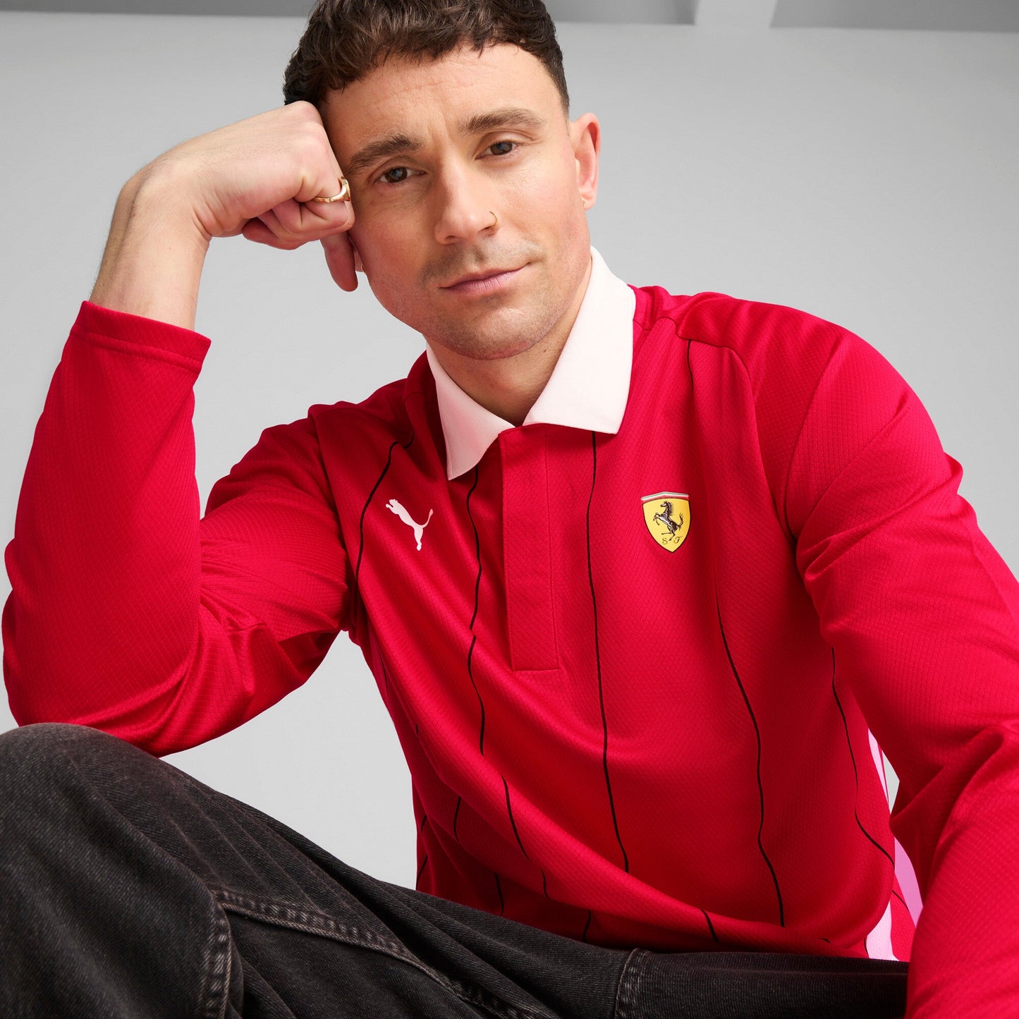 Puma Men's Ferrari Race Jersey Ls Polo Jerseys