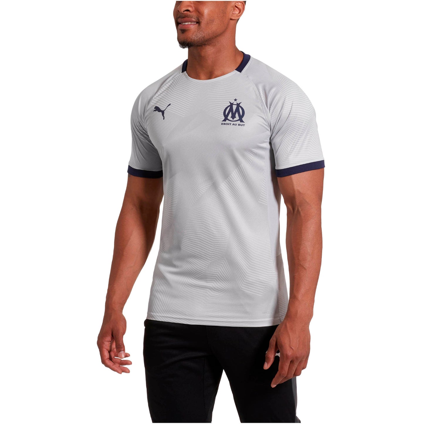 Puma Men's Olympique De Marseille Graphic Jersey With Sponsor Logo