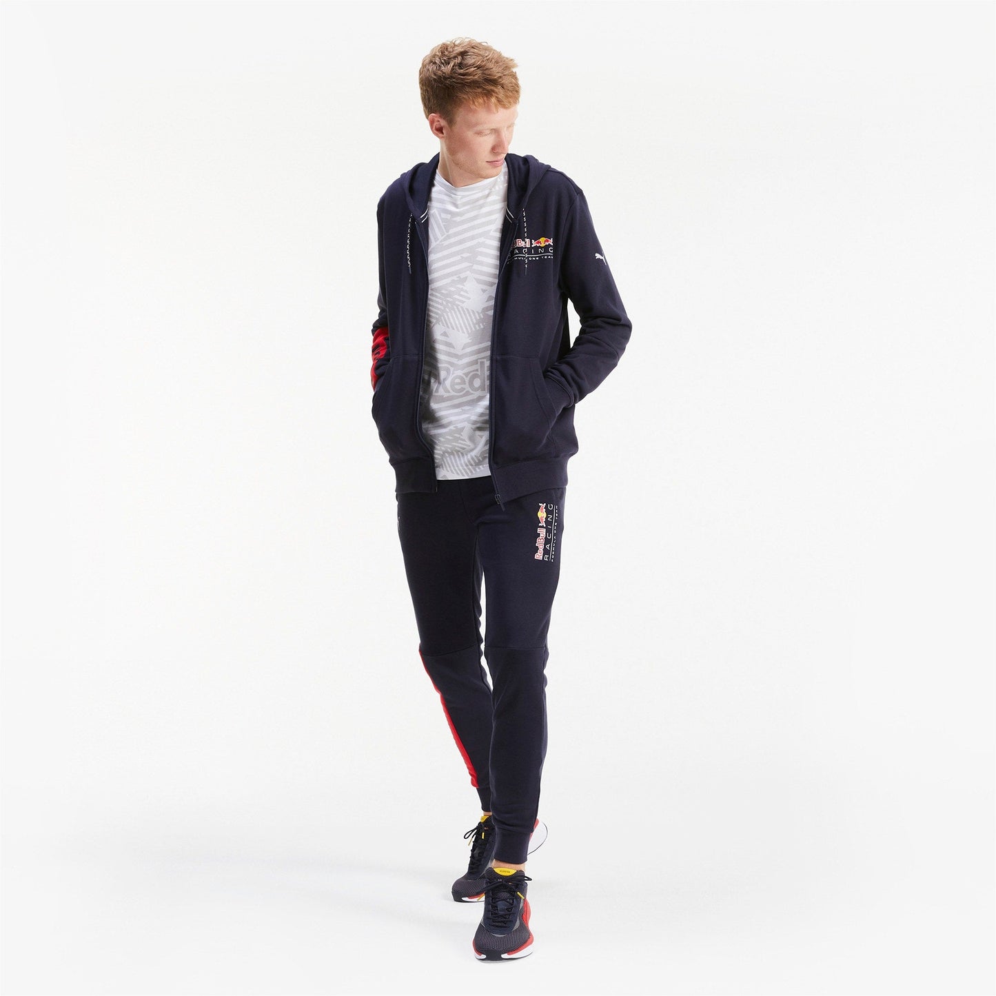 Puma Men's Rbr Red Bull Racing Logo Hooded Sweat Jacket Jackets