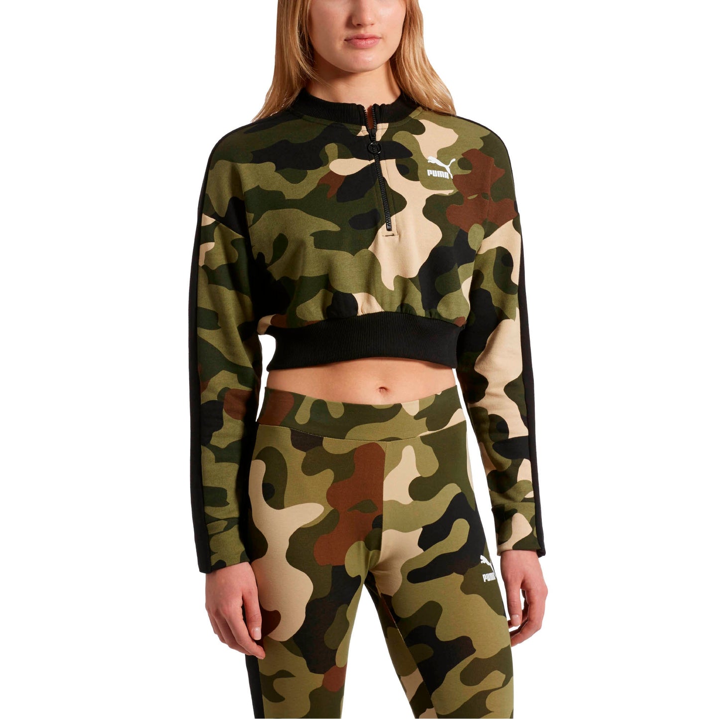 Women's Puma Wild Pack T7 Cropped Crew Sweater