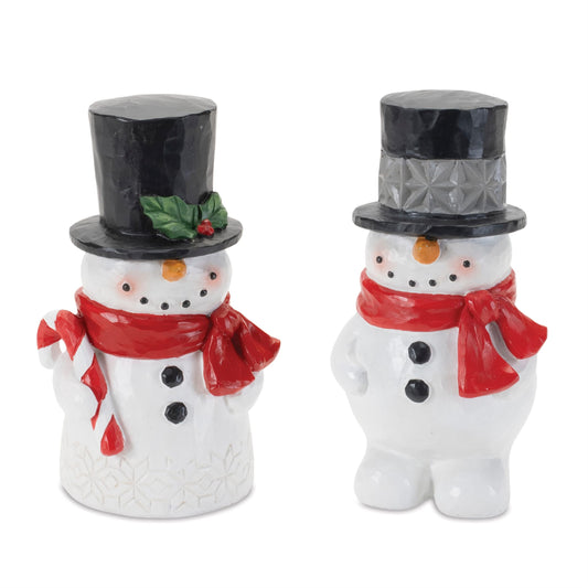 Melrose International Winter Snowman Figurine (Set of 2)