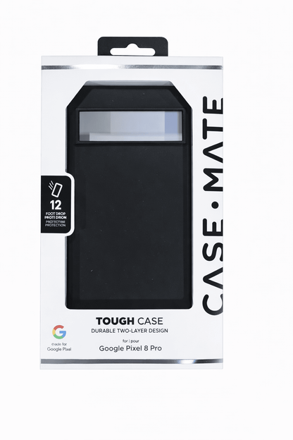 Case-Mate Google Pixel 8 Pro Case [6.7”, 2023] [12ft Drop Protection] [Wireless Charging] Tough Black Phone Case for Google Pixel 8 Pro - Rugged, Anti-Scratch Technology, Shock Absorbent, Slim Fit