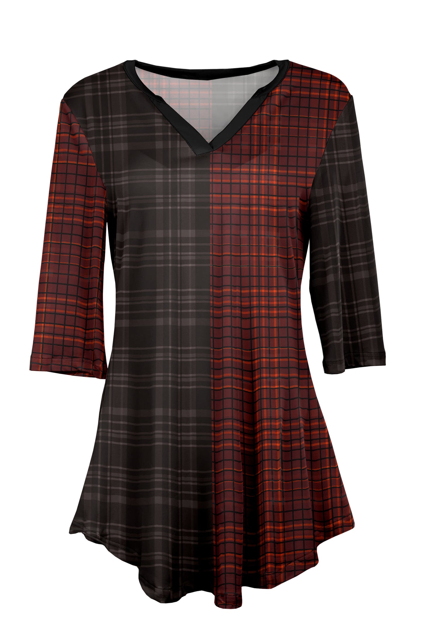 Gray Red Plaid-