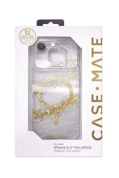 Case-Mate Iphone 17 Pro Case [Compatible with Magsafe] - Stylish Marble Phone Case with 12ft Drop Protection - Premium Magnetic Cover for Iphone 17 Pro - Karat Granite