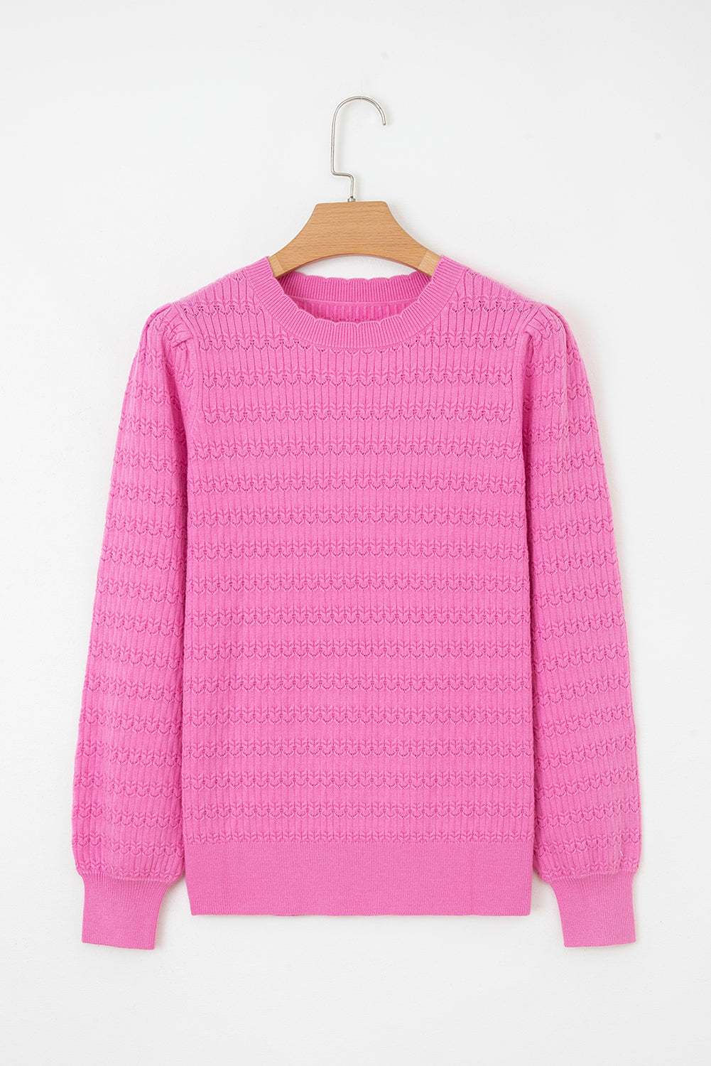 Kay Knit Ribbed Cuffs Crew Neck Sweater