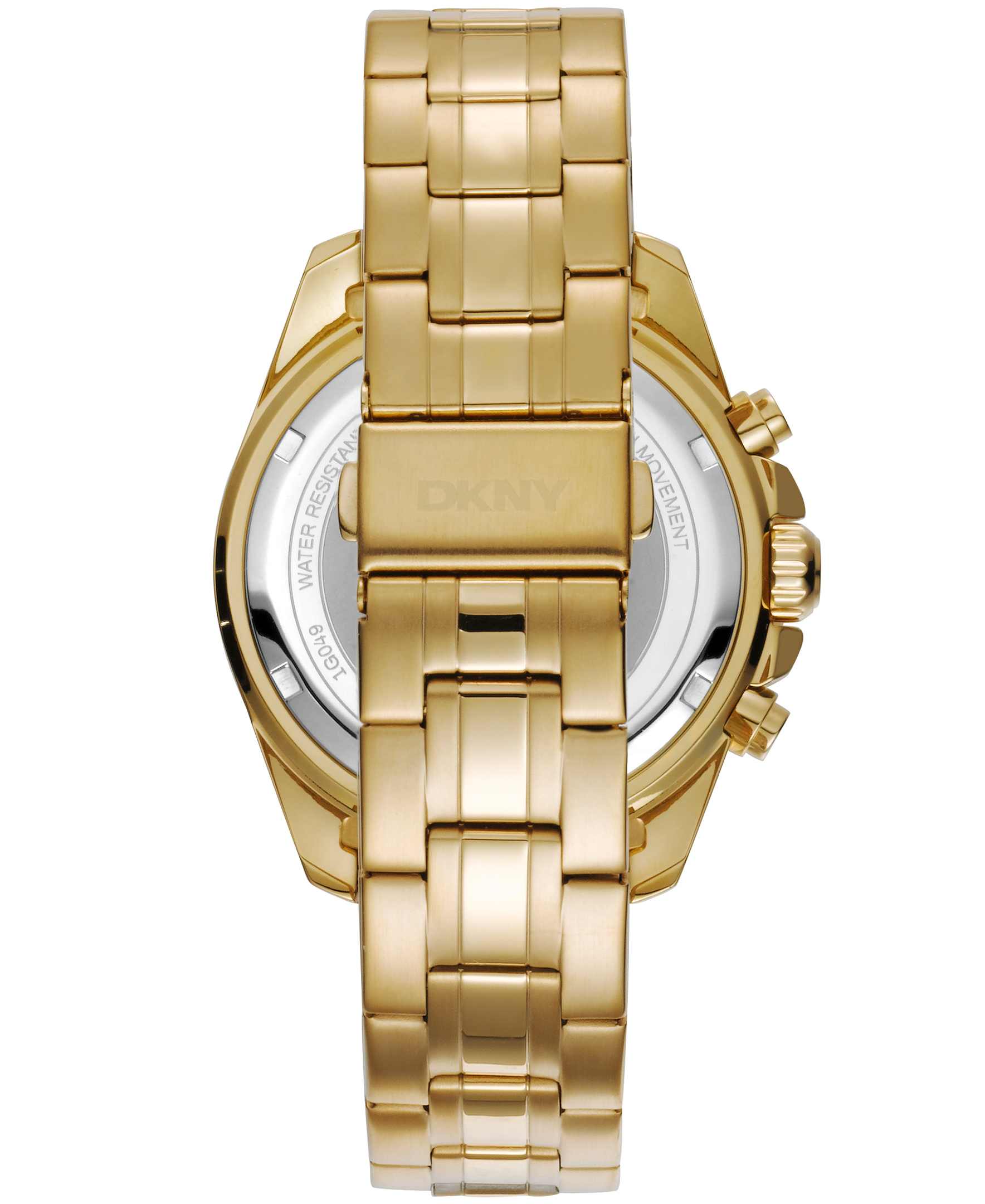 Dkny Men Watch, Gold Color Case, Black Dial, Gold Color Metal Bracelet, Chronograph, 10 Atm-4