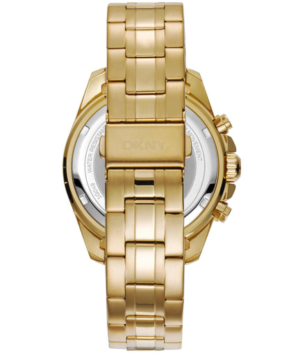 Dkny Men Watch, Gold Color Case, Black Dial, Gold Color Metal Bracelet, Chronograph, 10 Atm-4