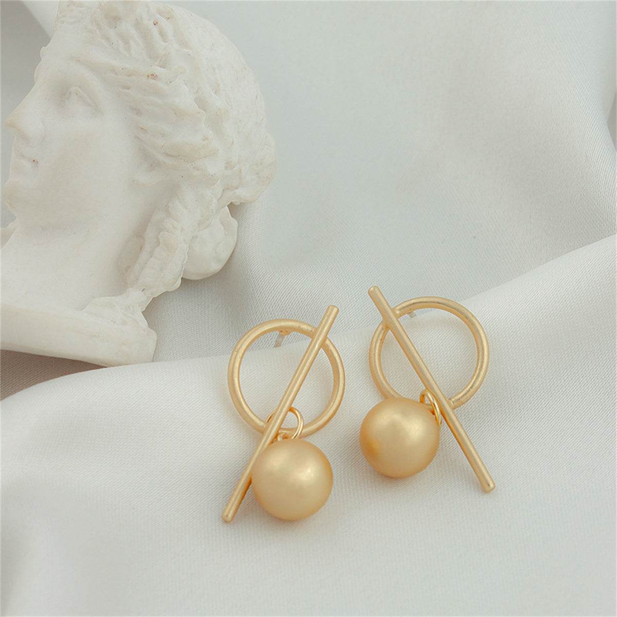 Goldtone Ball Drop Earrings