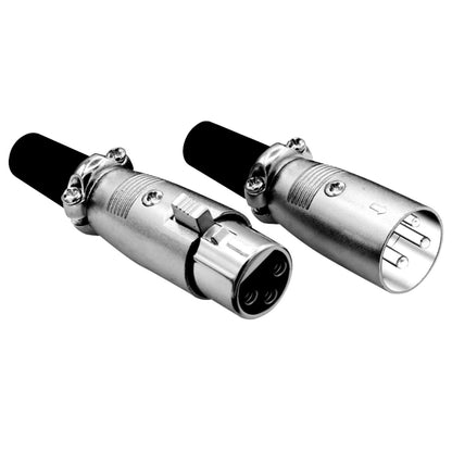 5 Core XLR Connector Male Female to 1/4 Audio Jack 3 Pin Secure Mic Plug W Locking Ends - Gray