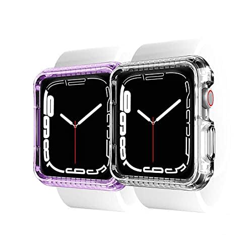 Itskins Spectrum Clear Protective Case Compatible with Apple Watch Series Se 6 & 5 & 4 40mm, Slim Hybrid Case, Anti-Yellowing, Heavy Duty Shockproof Cover, Military Case | Light Purple