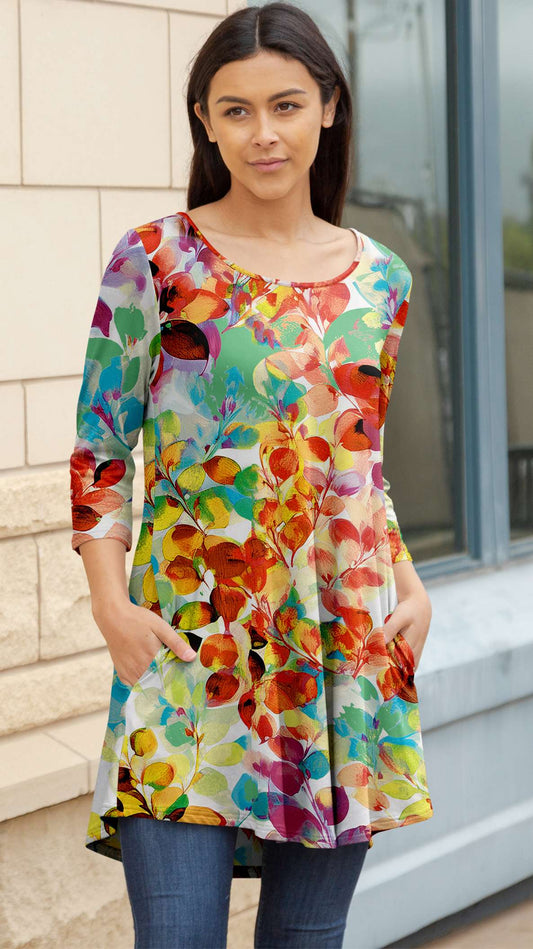 Orange and Mint Green Leaf-