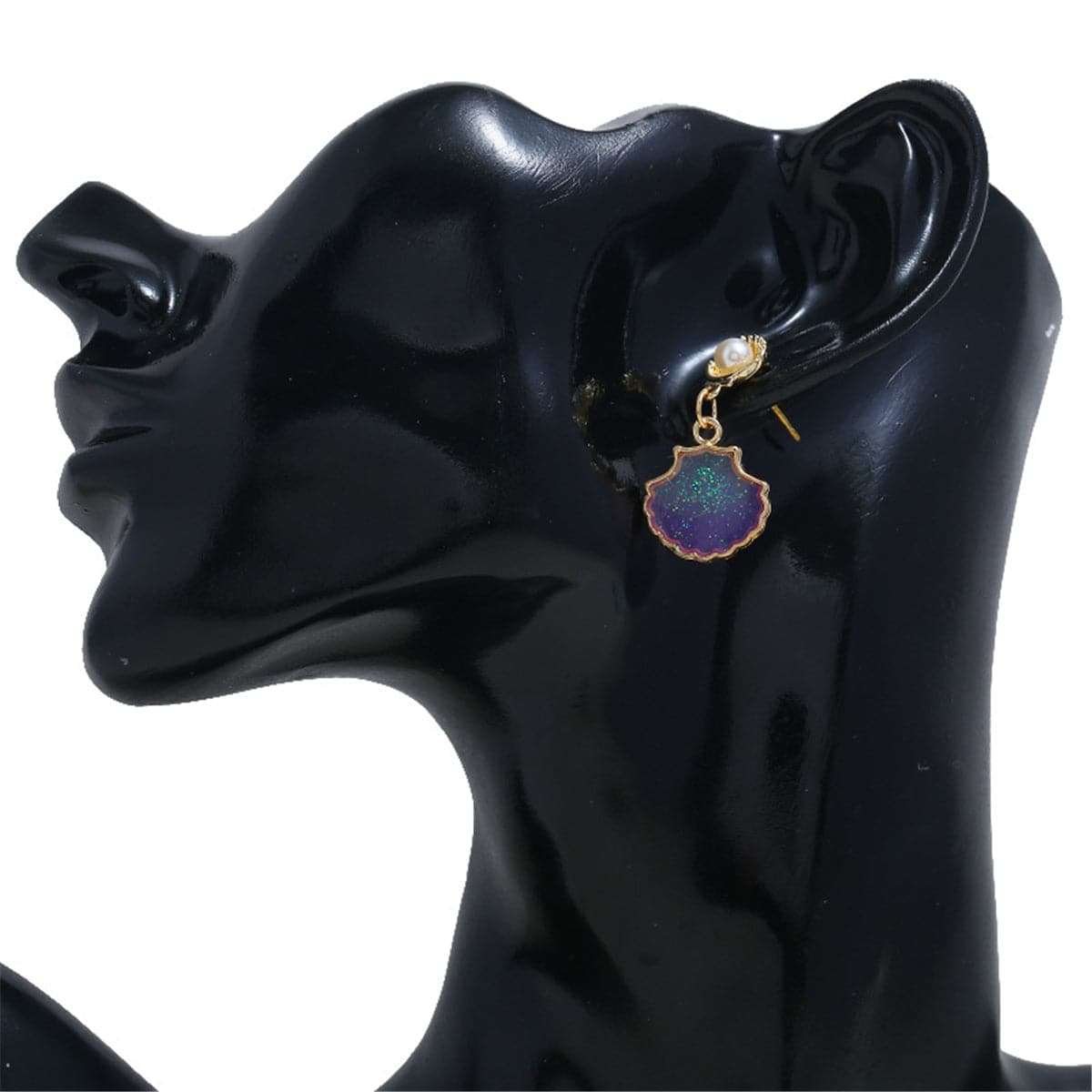 Pearl & Resin Goldtone Shell Drop Earrings
