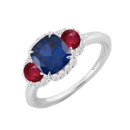 Blue, Red, White-