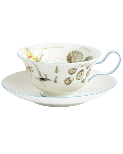 Wedgwood 3Pc Darwin Voyage of the Beagle Galapagos Islands Teacup, Saucer & Plate Set