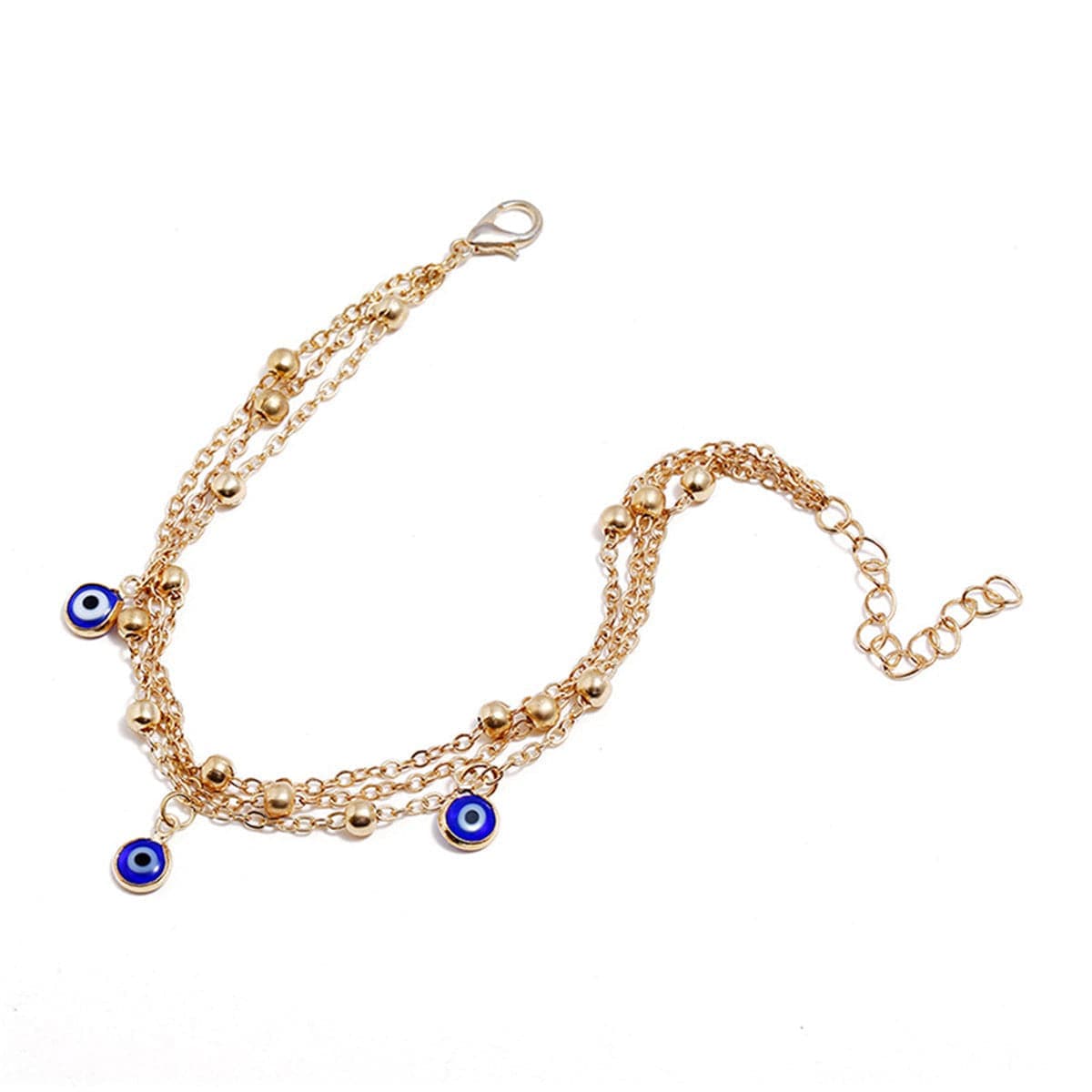 Enamel & Goldtone Eye Layered Anklet
