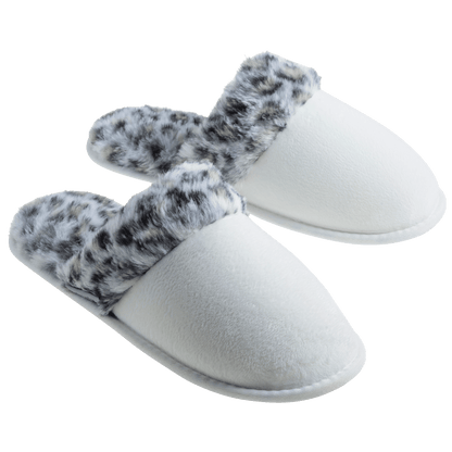 Kathy Ireland Violet Scuff Slippers (Ivory/ Leopard, Medium)