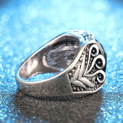 Black Square Band Ring-4