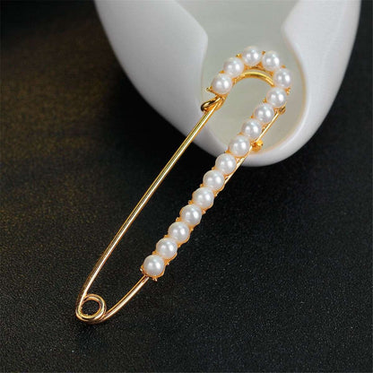 Pearl & Goldtone Pin Brooch