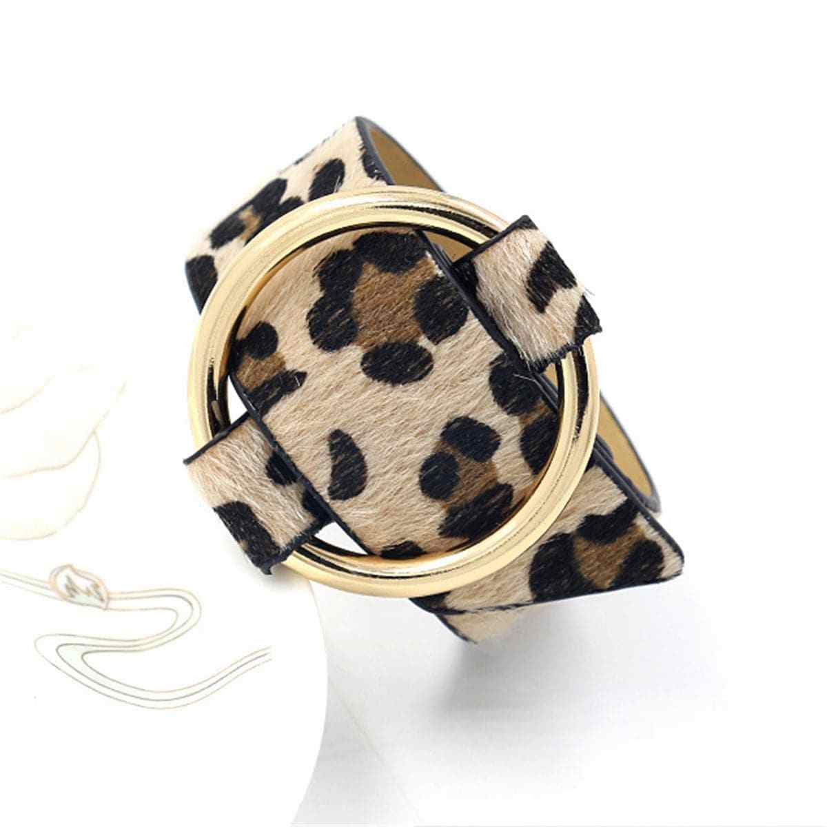 Coffee Polyurethane & Goldtone Leopard-Print Bracelet