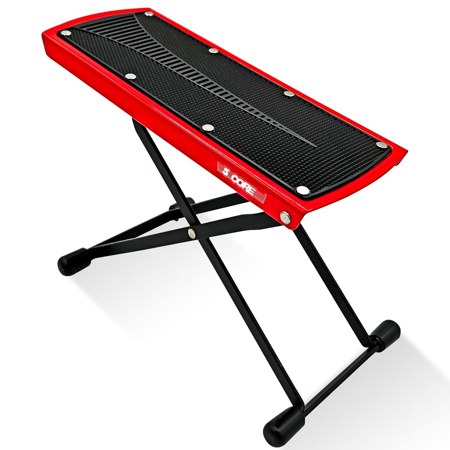 5 Core Guitar Foot Stool Height Adjustable Folding Leg Rest Portable Classical Footrest - GFS RED - Red