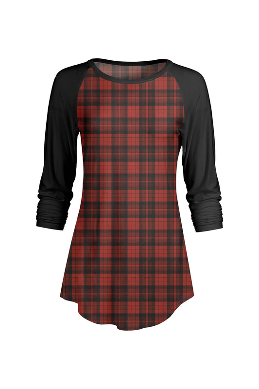 Red & Black Plaid Front-