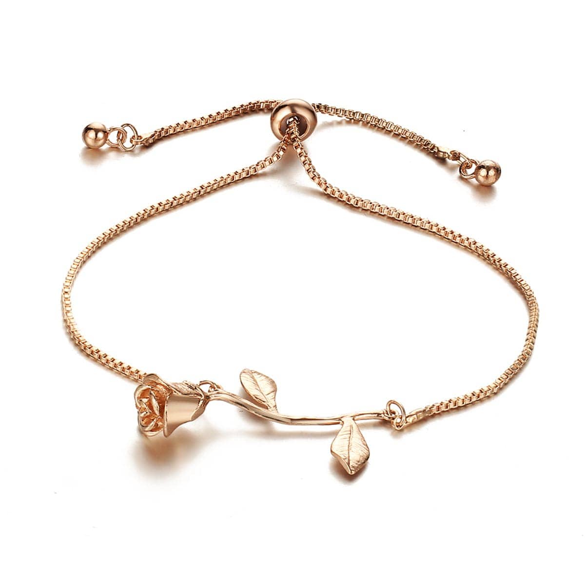 Rose Goldtone Flower Adjustable Bracelet
