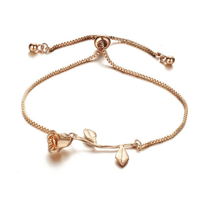 Rose Goldtone Flower Adjustable Bracelet