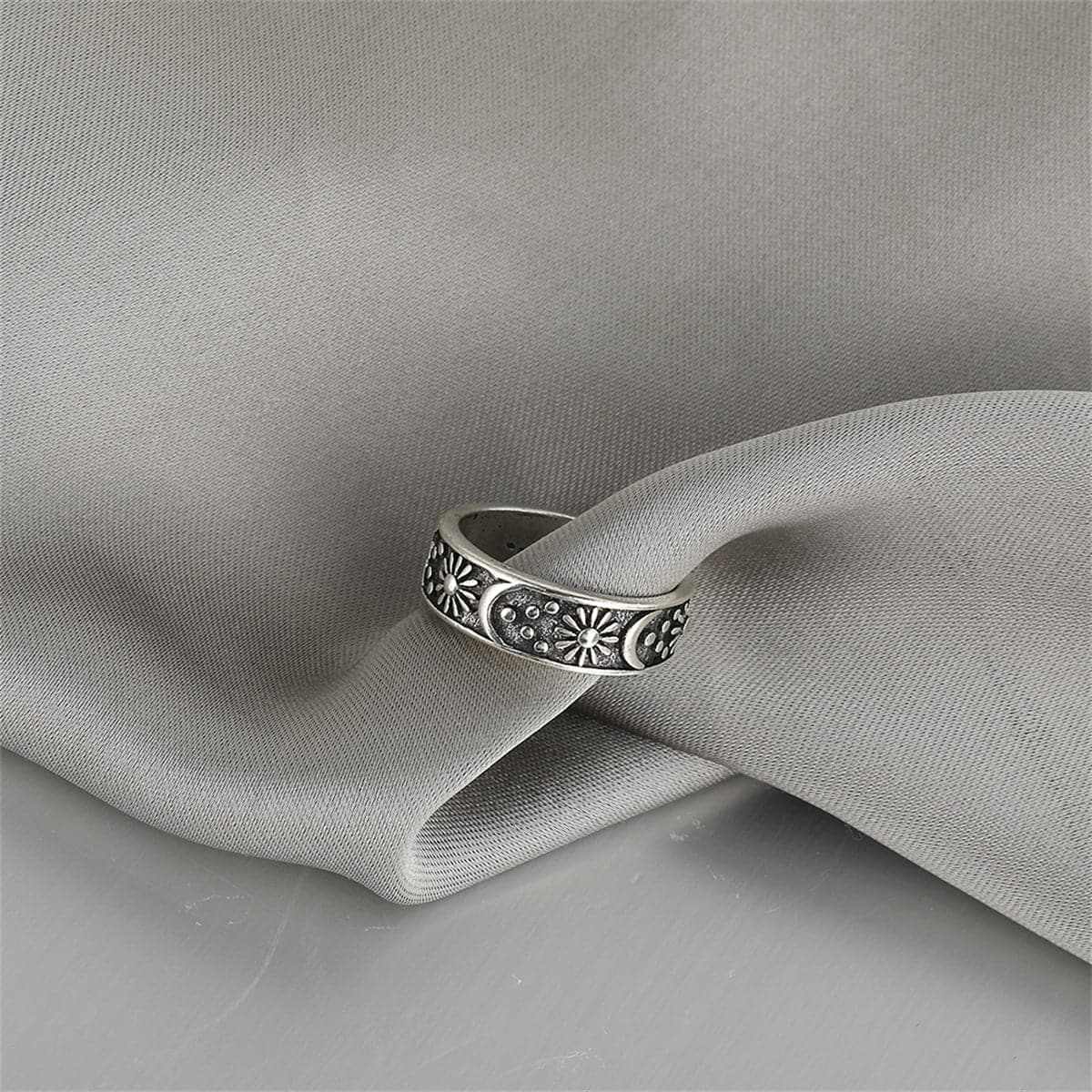 Silvertone Celestial Ring