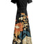 Black Floral Border Print