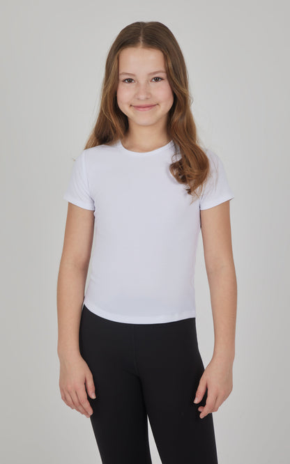 Girls 3 PK Ribbed Crew Neck Short Sleeve Shirt + Ribbed Crew Neck Long Sleeve Shirt