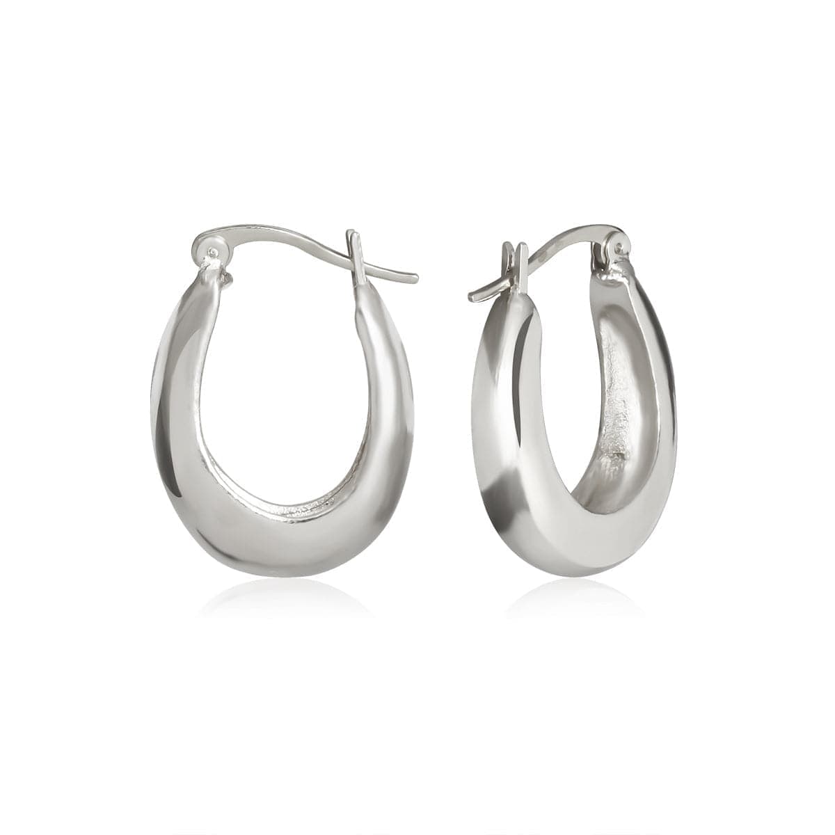 Silvertone Graduated Hoop Earrings