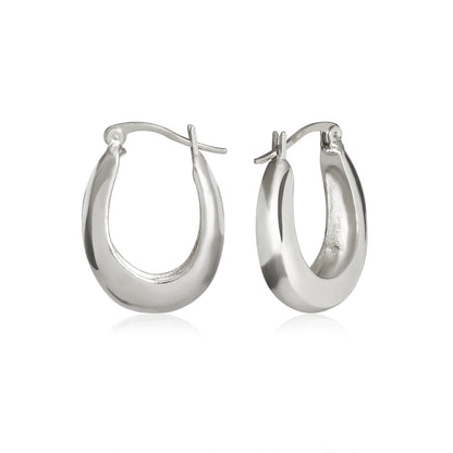 Silvertone Graduated Hoop Earrings