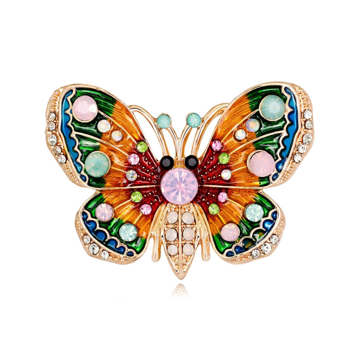Goldtone Cubic Zirconia Butterfly Brooch