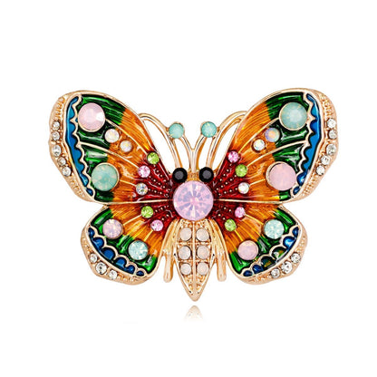 Goldtone Cubic Zirconia Butterfly Brooch