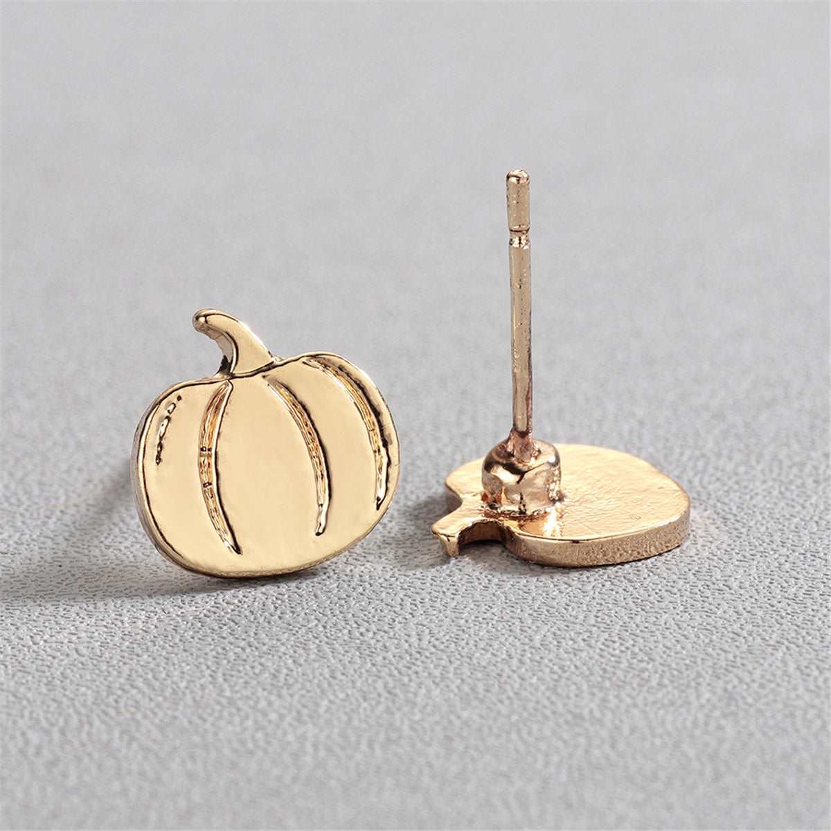 Goldtone Pumpkin Stud Earrings