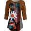 Orange & Black Daisy Stripe