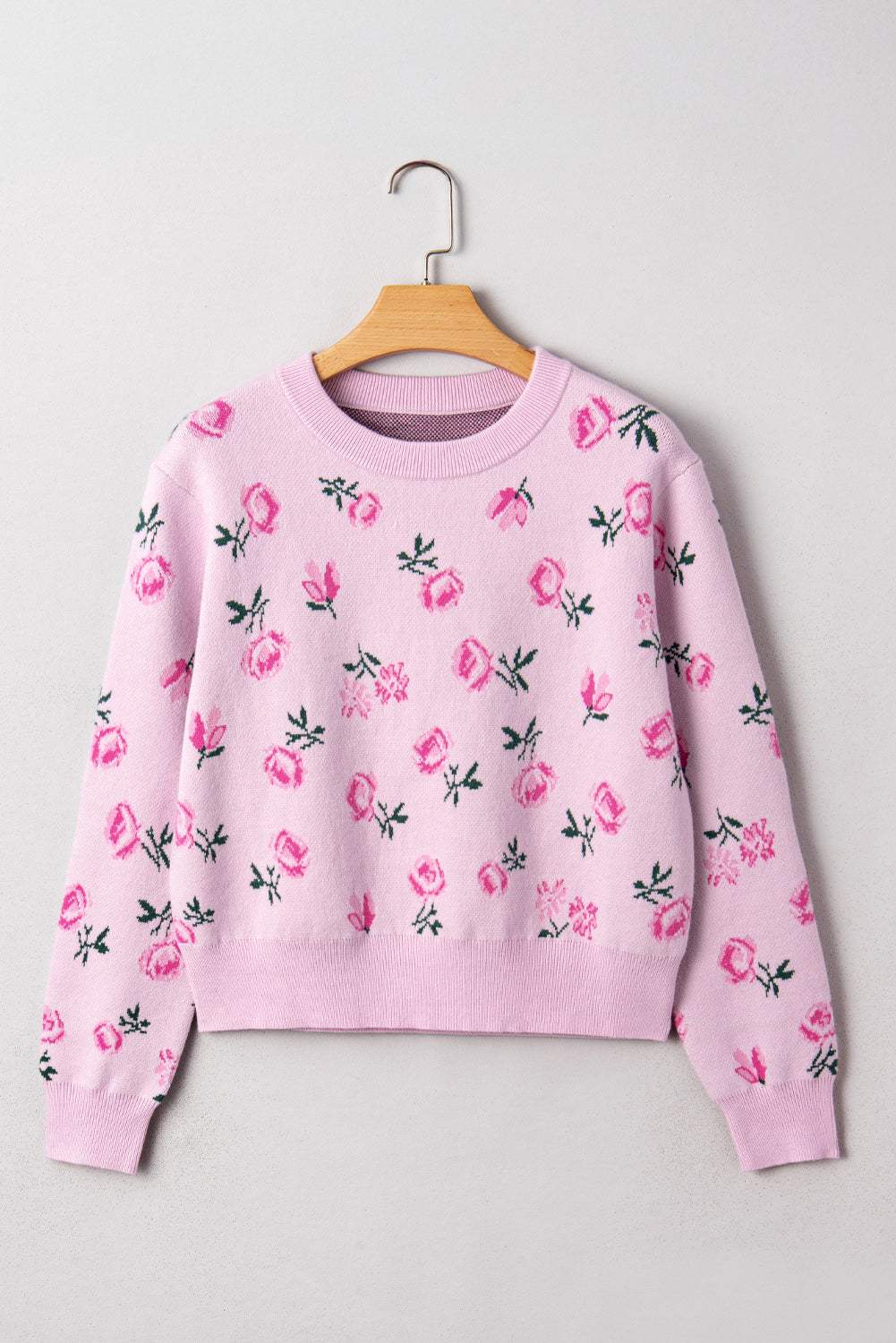 Sophia Drop Shoulder Cropped Sweater - Delicacy / L - 12/14