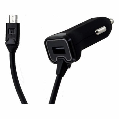 Qmadix 3.4 Amp Micro Usb Car Charger with Usb Port - 7ft Coil Cord