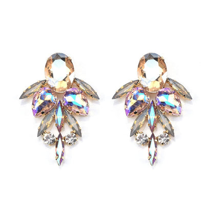 Champagne Crystal & Cubic Zirconia Drop Earrings