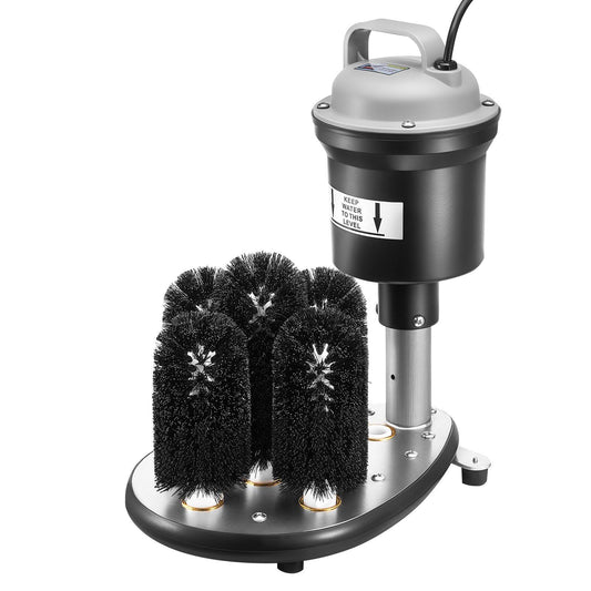 VEVOR Electric Glass Washer 5-Brush Bar Glass Cleaner 1200 Cups/H for Wine Glass - Black 2