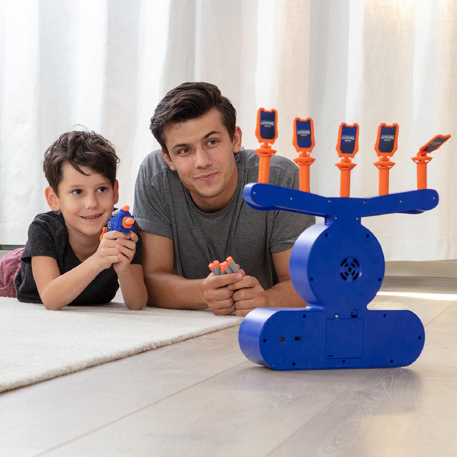 Blue and orange dart game-