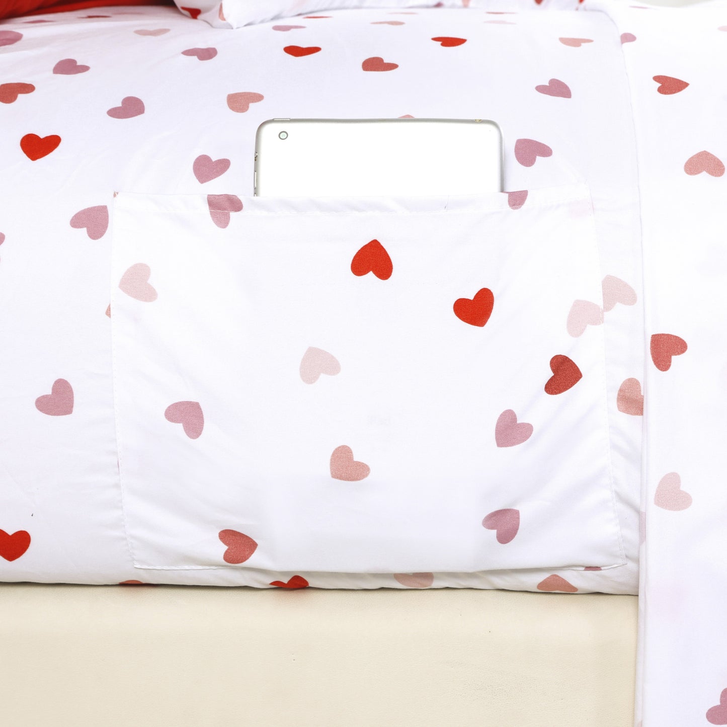 Elegant Comfort 6-Piece Heart Pattern Valentina Sheet Set - Soft as a Hotel Premium Quality Bedding