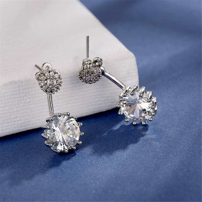 Cubic Zirconia & Crystal End Drop Earrings