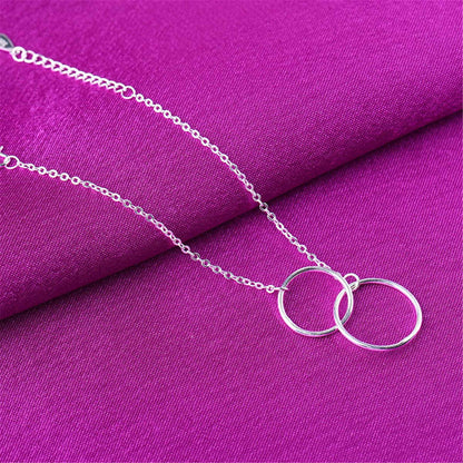 Silvertone Interlocked Circle Anklet