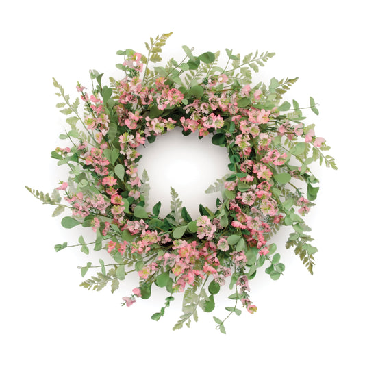 Melrose International Mixed Blossom Floral Wreath 18"D