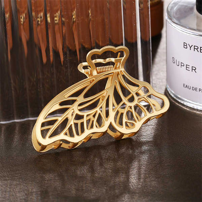 Goldtone Openwork Butterfly Wings Hair Clip