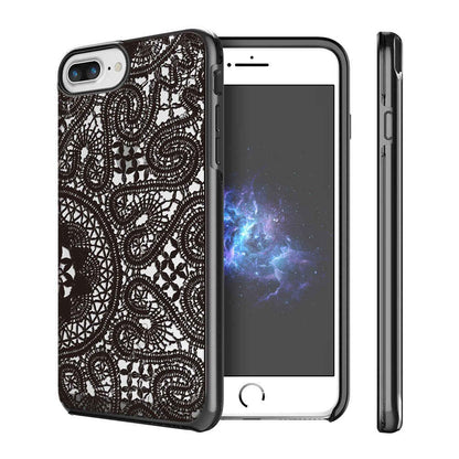 Prodigee [Show] Lace Black for Iphone 8 Plus (2017) - Iphone 7 Plus (2016) & Iphone 6/6s (5.5") Protective Case Fashionable Slim Thin Clear Lace