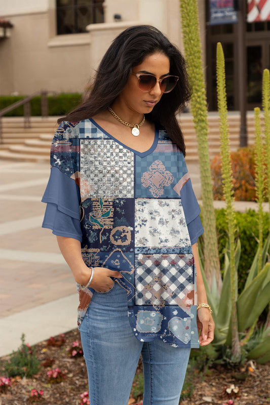 Blue & Denim Patchwork-