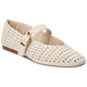 creme perforated suede