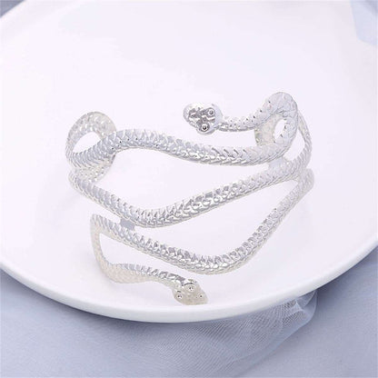 Silvertone Serpentine Arm Cuff